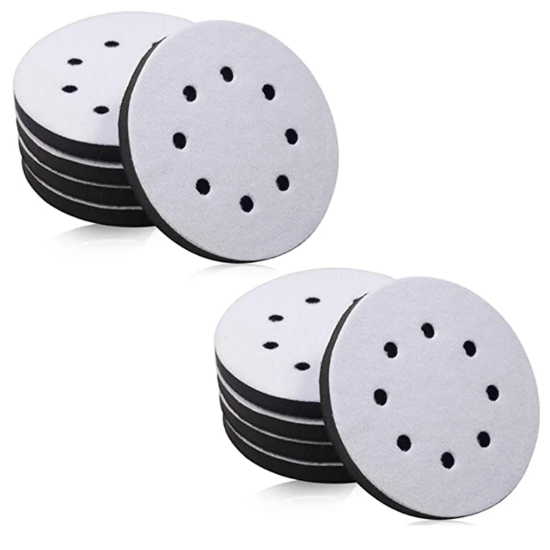 

10 Pieces 5In Soft Density Foam Interface Pad Hook And Loop Foam Sanding Pads 125Mm Sponge Cushion Buffering Backing Pad