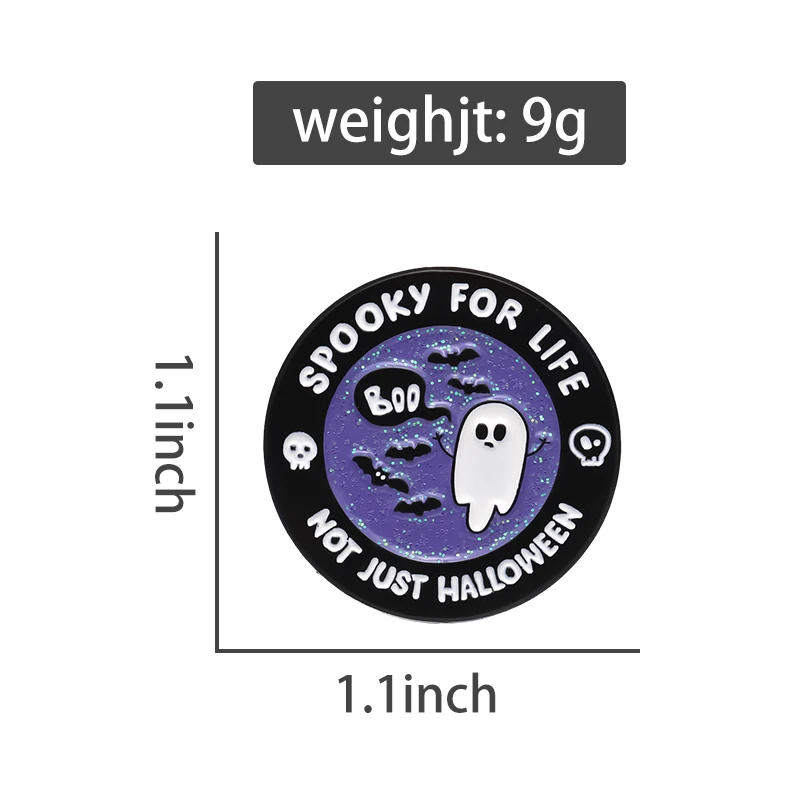 Runde Emaille Pins benutzer definierte Tiere Blumen Geist Broschen Revers Abzeichen Punk Gothic Tiers chmuck Geschenk für Freunde – Detail 11