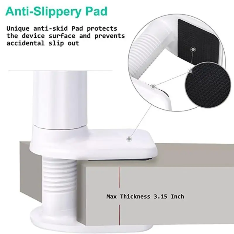 Clip-On Telefonhalterung mit Langem Schwanenhals-Arm Klemmhalterung für Alle Mobiltelefone, Switch, Tablets – Detail 9