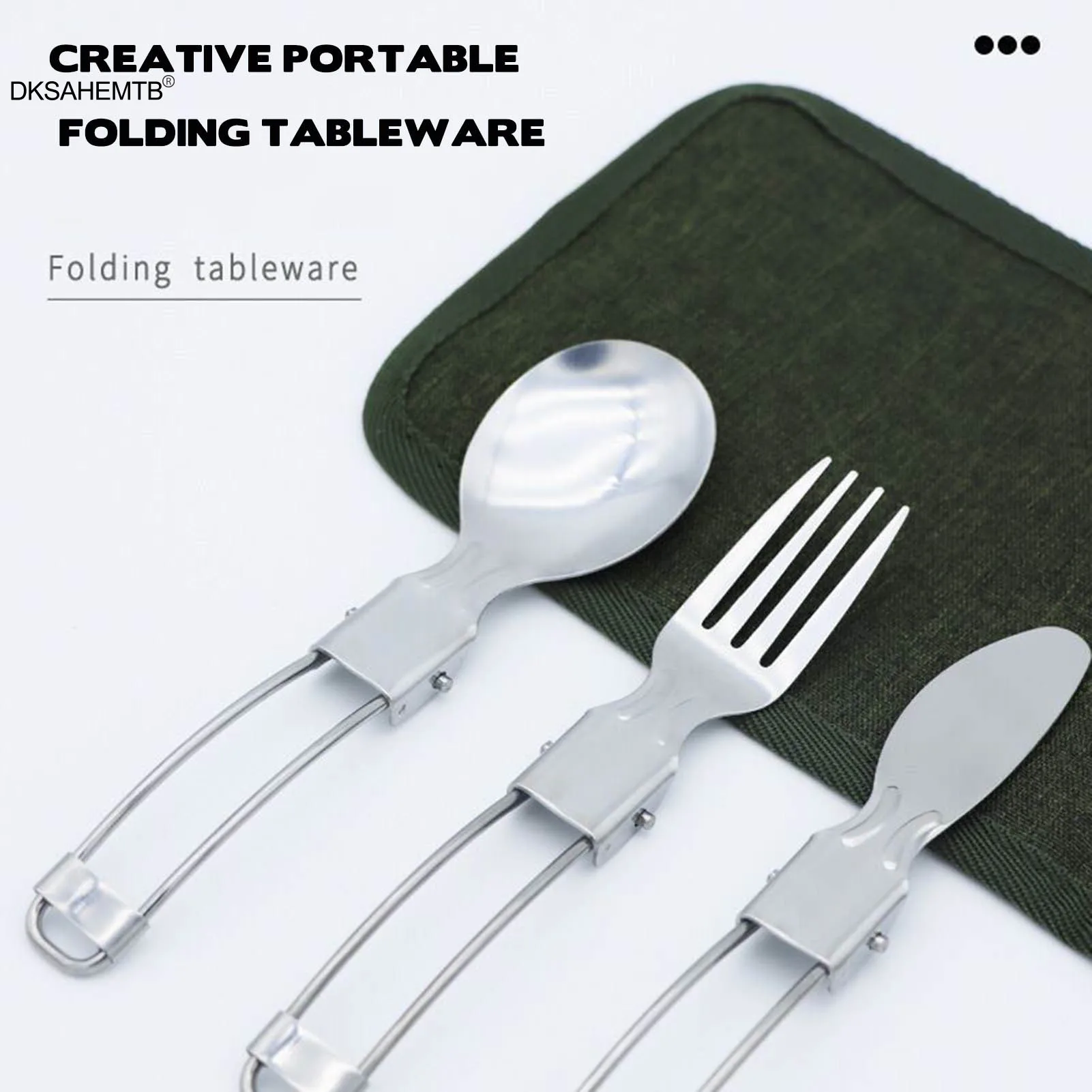 

Палочки для еды из нержавеющей стали 430, посуда, портативная вилка, ложка, студенческий офисный работник, набор столовых приборов из трех предметов