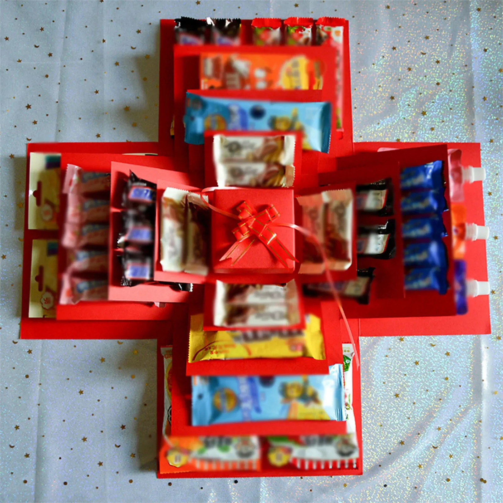 Creative 5 Layer Gift Boxes with Lids Receive 5 Sizes Nesting Gift Boxes for Christmas Mother Day Surprise Birthday Gift Boxes