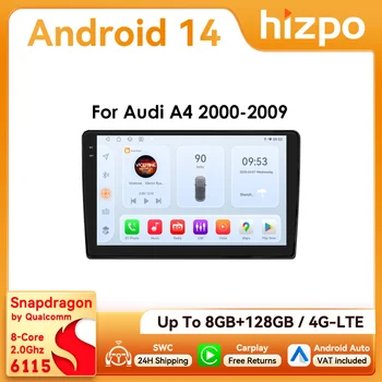 Radio de Coche Android Hizpo 2Din de 9 Pulgadas para Audi A4 B8 B7 B6 S4 RS4 2000-2009 SEAT Exeo BT 4G DSP RDS CarPlay GPS Navegación 360CAM 1