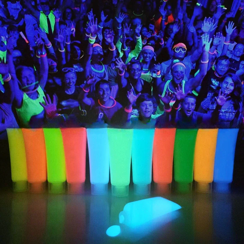 11 Pezzi Set Super Bright Glow-In-The-Dark Paint Vernice A Base D'Acqua Vernice Fluorescente Colore Vernice Colorante Artistico Pigmenti Luminescenti