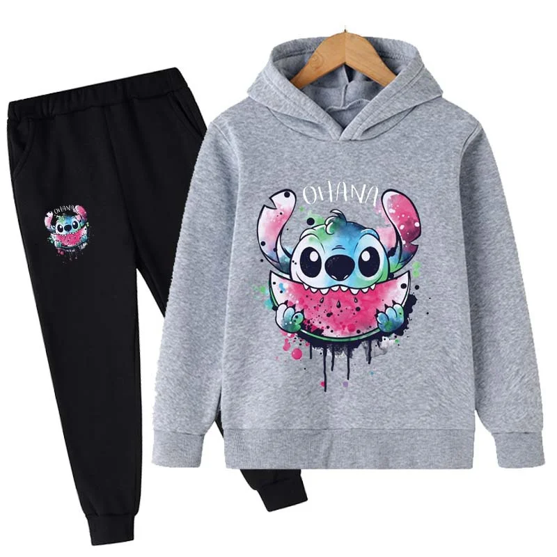 Baby Stitch Clothing Sets Children 1-16 Years Suit Boys Tracksuits Kids Brand Sport Suits Stich Hoodies Tops + Pants 2pcs Set kids clothing set