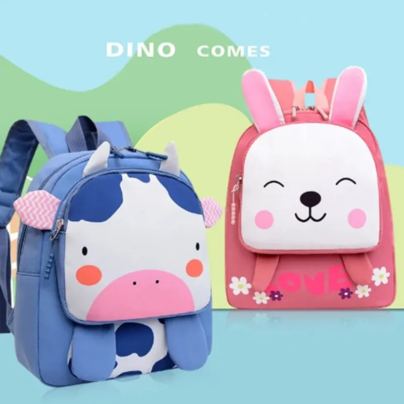 The New School Season Korean Version of Kindergarten School Bag Cartoon Small Animals Boys and Girls Backpack Light Children BAC