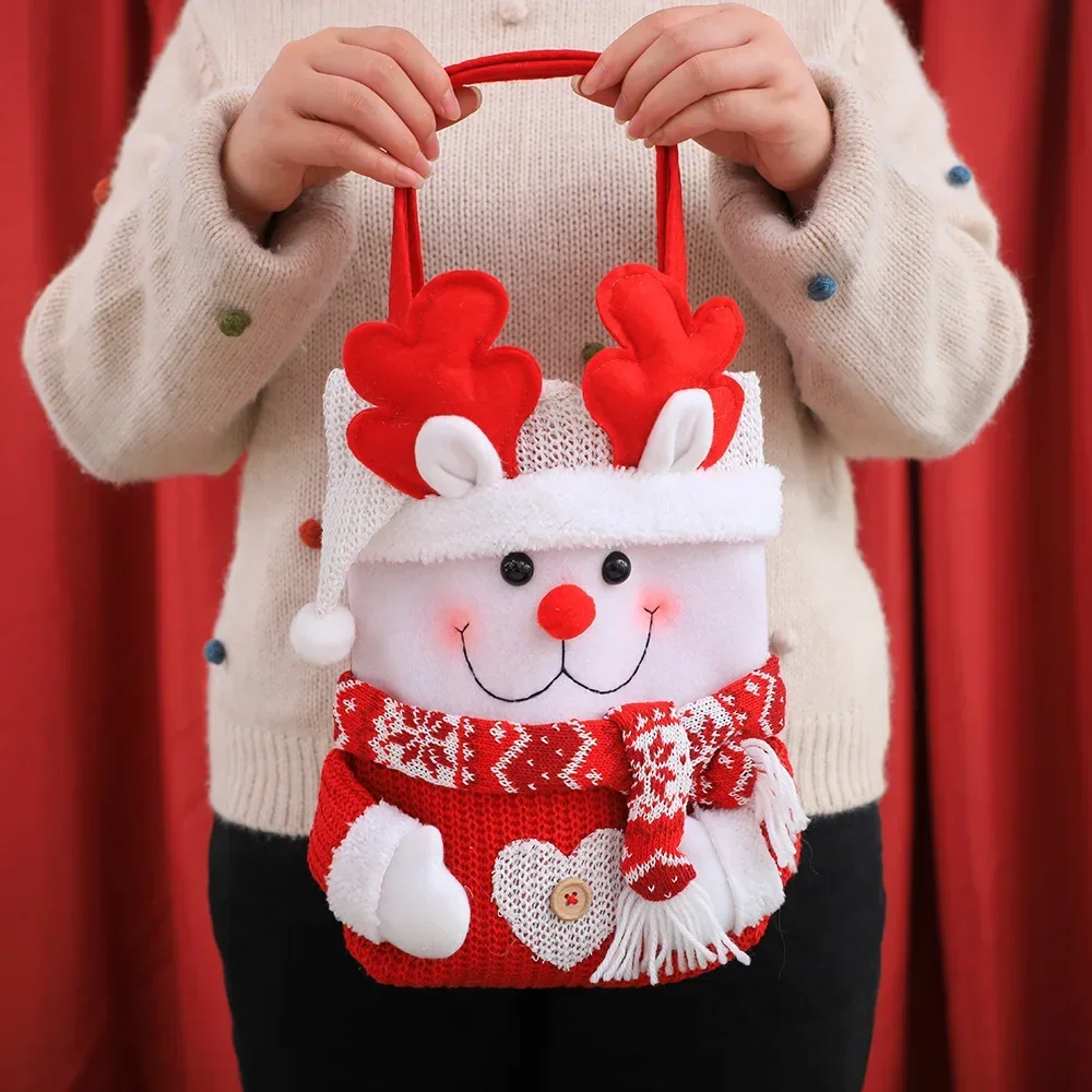 Hot Sale Children Christmas Gift Bag Christmas Eve Cartoon Candy Gift Bags Can Be Used for The Big Holiday Christmas Tote Bags
