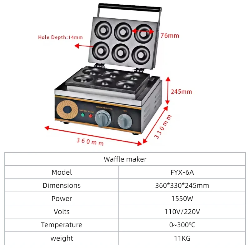Donut-Maker Multifunktionale Donut-Maschine Succebuy 5-Loch Elektrischer Donut-Maker Kommerzielle Doughnut-Maschine Antihaftbeschichtet 1550W Sa2C5978F52F9403086B02B0048D47C1Cq