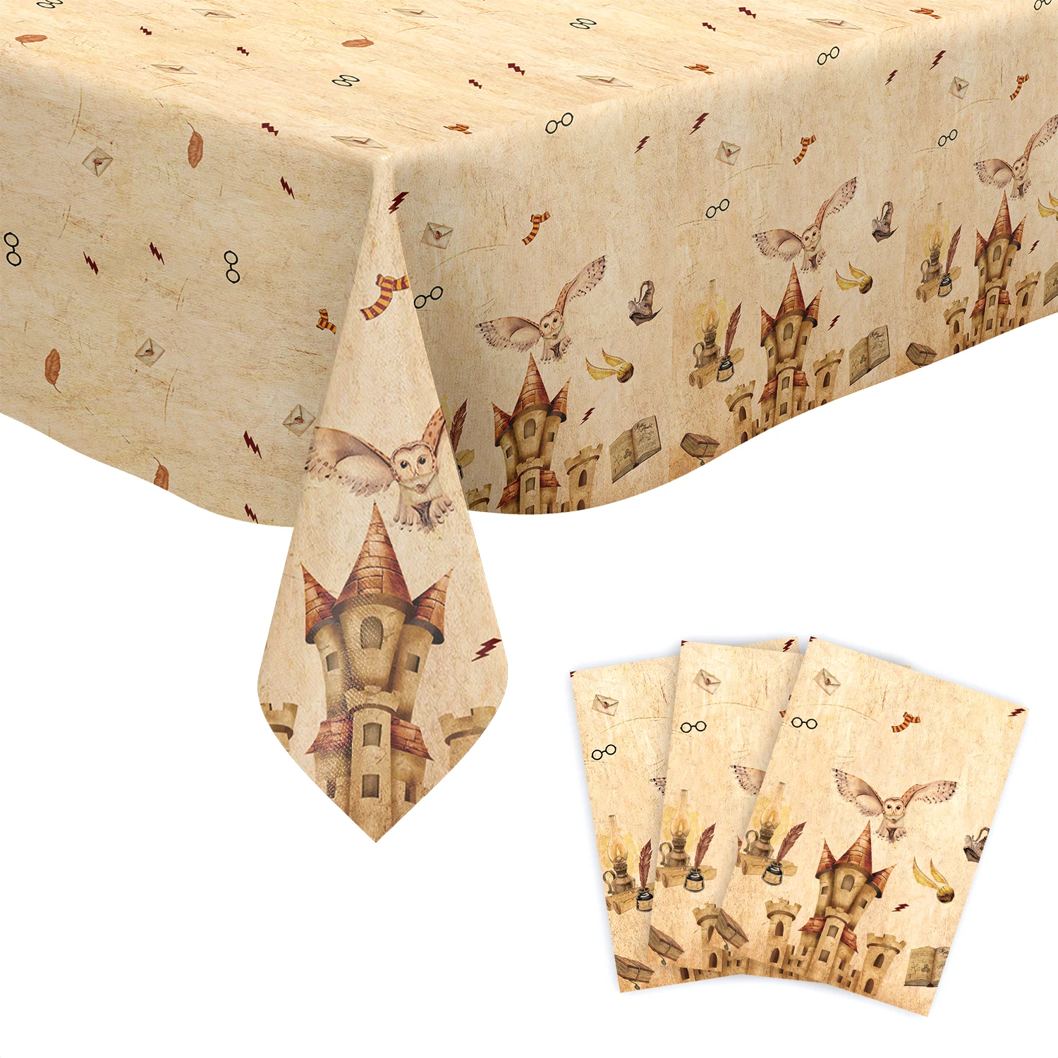 Birthday tableware set birthday party supplies party supplies disposable tablecloth Harry Potter Birthday Party Decoration Disposable Tableware Cup Plate Napkin Tablecloth 3D Magic Balloon Kids Party Supplies