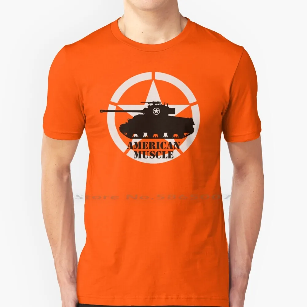American Muscle Ww2 T Shirt 100% Cotton Tank Ww2 World War Two Wwii Sherman World Of Warthunder Fury Armory America Usa Big