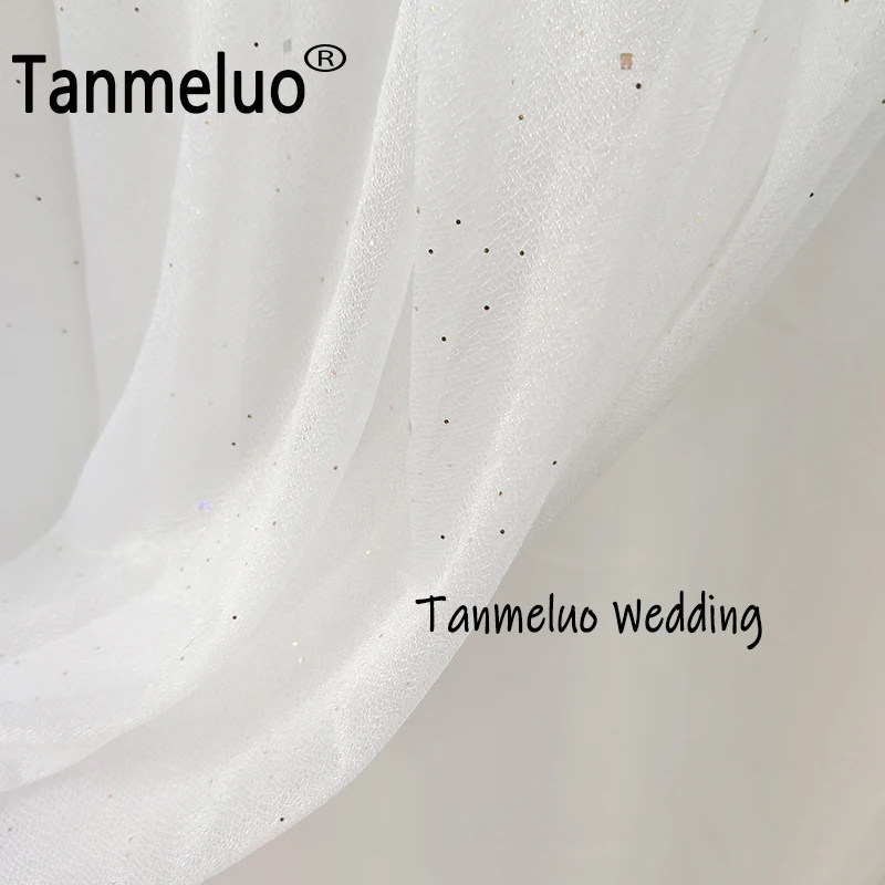 White Table Skirt Extra Long Sheer Tablecloth for Backyard Wedding Sweetheart Main Table Birthday Party Cake Decoration