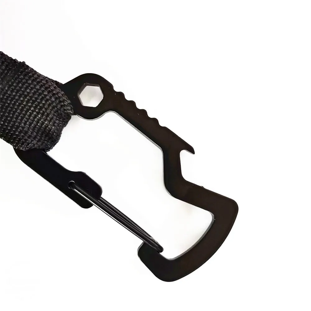 3 In 1 Retractable Badge Steel Wire Cord Pull Key Ring Portable Bottle Opener Hexagonal Wrench Carabiner Car Key Chain EDC Tool