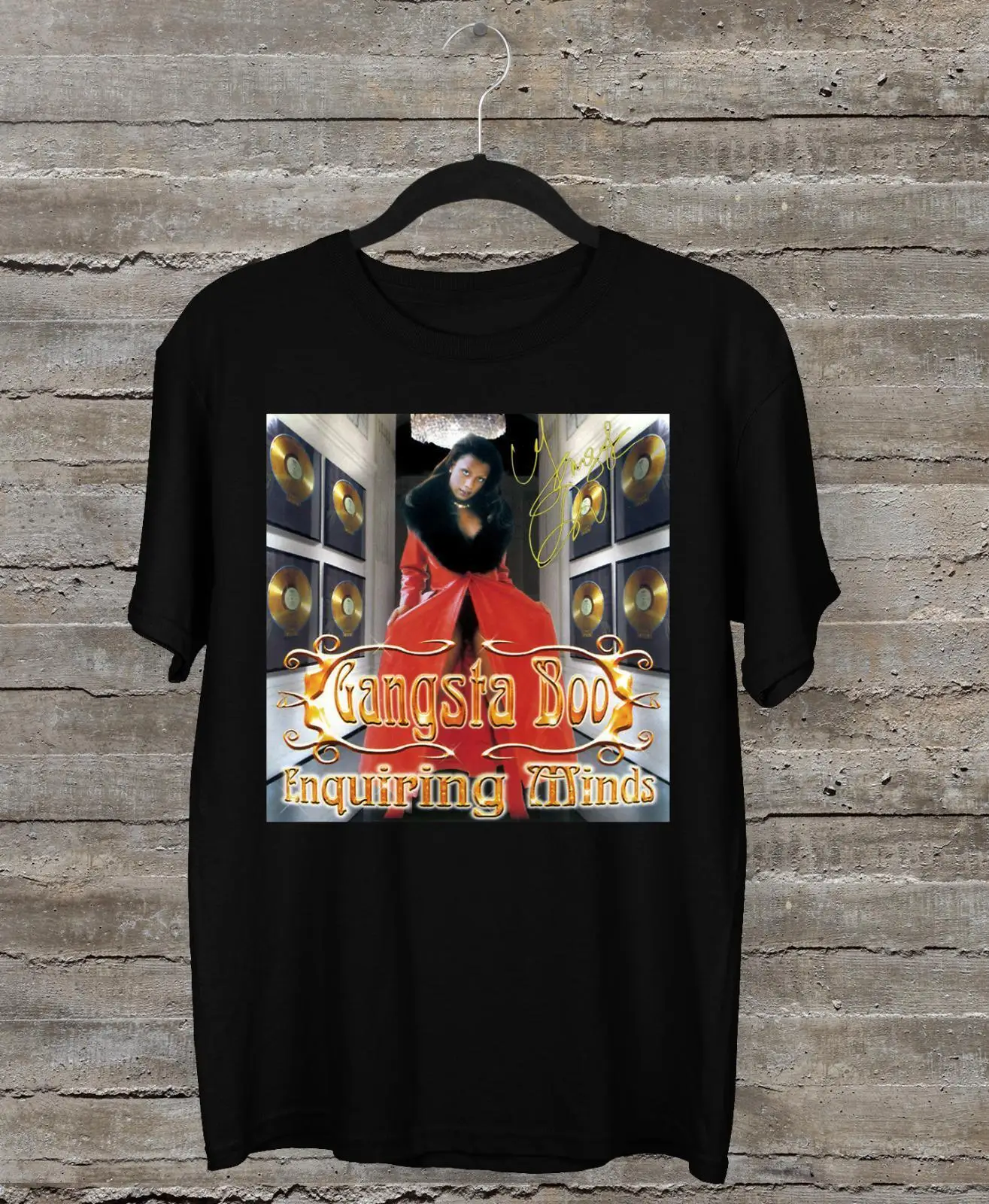 T-Shirt Vintage Gangsta Boo Signature Nera Tutte Le Taglie Da S A 5Xl 3 F591 Maniche Lunghe