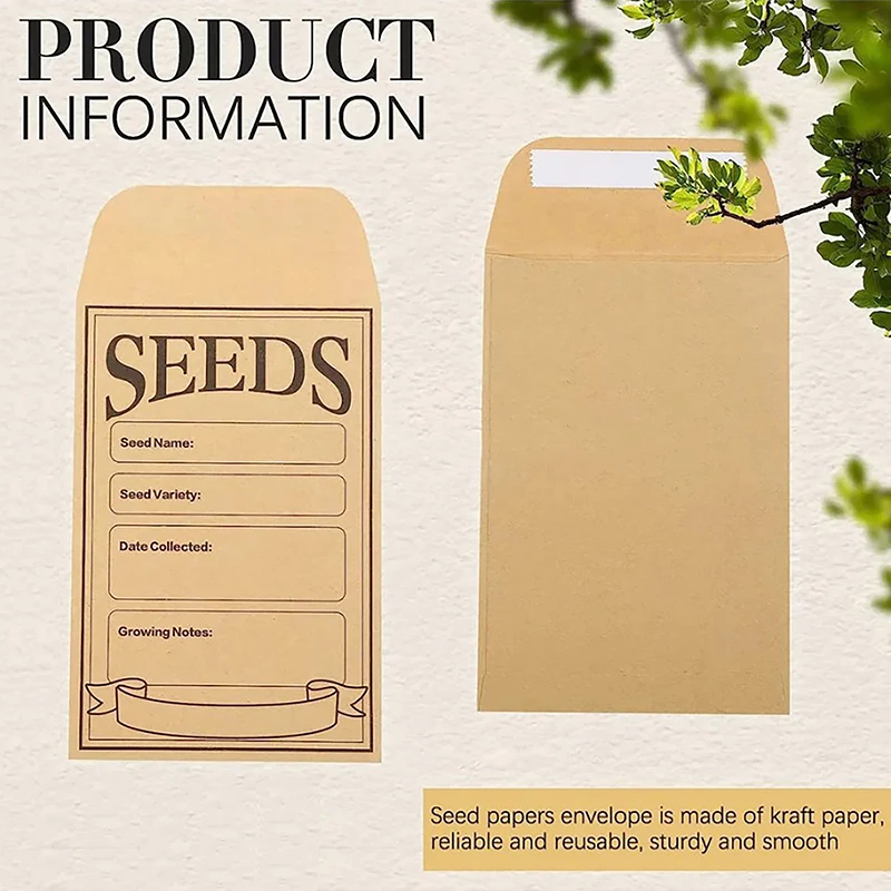 Kraft Paper Bag For Vegetable Seeds 20 Pcs seed storage bags