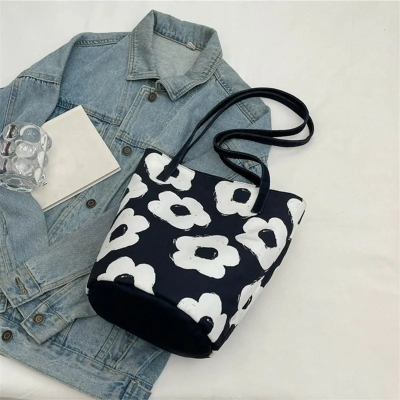 حقيبة دلو زهرية للنساء، حقيبة كتف كاجوال بتصميم زي...