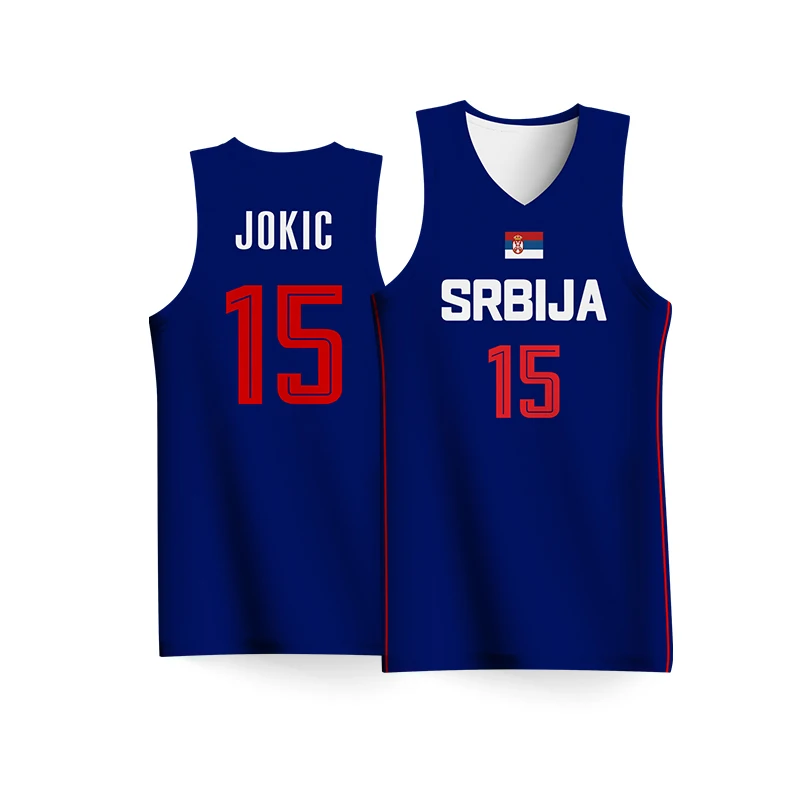 SRBIJA Basketball Sport Jerseys Top jersey Sewing embroidery High