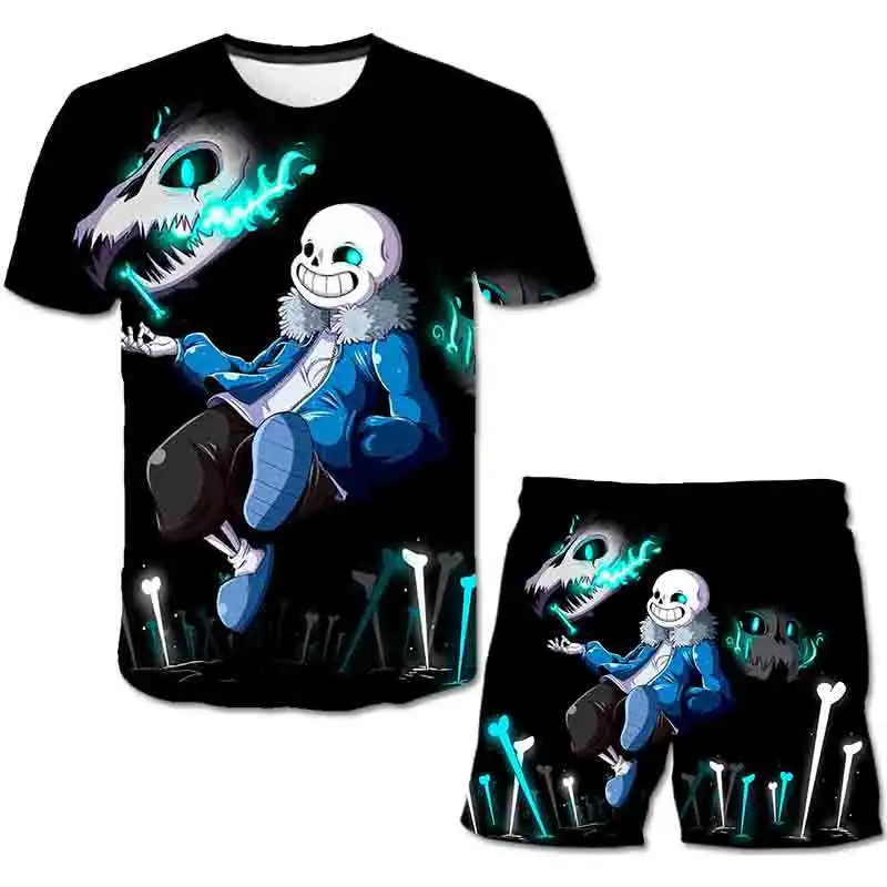 

1-14 Years Children Clothing Sets Kids Undertale Game Print 3D T shirt Tops and Pants 2pcs Sport Suits Baby Girls Casual Outfits