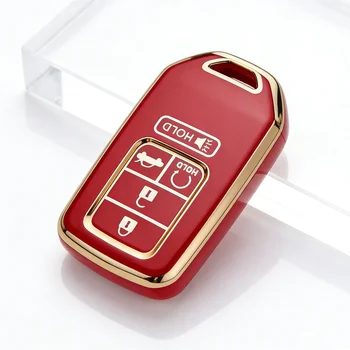 TPU Car Remote Key Case For Honda CRV CR-V Fit Civic Accord HR-V HRV City Odyssey XR-V Key Cover Holder Protector Key Chain Set 1