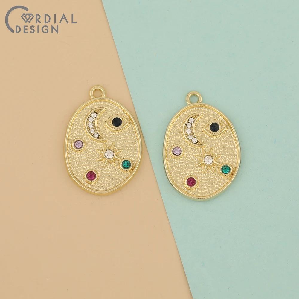 

Cordial Design 50Pcs 17*25MM Jewelry Accessories/DIY Charms/Rhinestone Pendants/Oval Shape/Jewelry Findings & Components