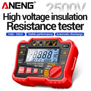 디지털 메가옴미터 저항 테스터 절연 저항계 ANENG MH16 접지 고전압 저항계 테스트 도구