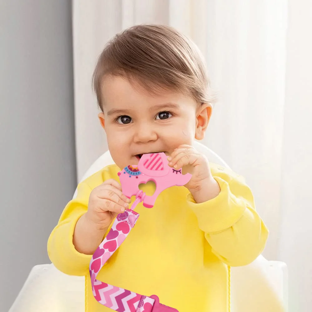 Girls pink teething toys, creative simulation remote control design teether , 3-12 months baby, food-grade silicone material 5