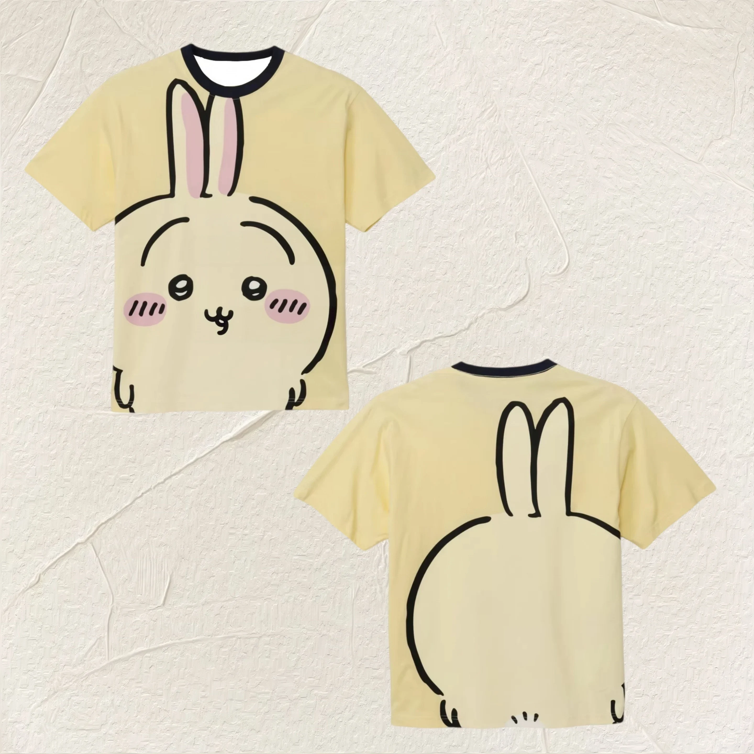 Familien-Matching Chiikawa Usagi Hachiware Kurimanjuu Momonga Neues T-Shirt Unisex Schnelltrocknend Y2k Kawaii Atmungsaktiv Leichtes Jersey