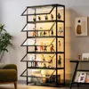 Display Cabinet, 5-Tier Storage Shelves with Acrylic Glass Door, Collectibles Toy Organizers Rack & Display Shelf,Kids Bookshelf 1