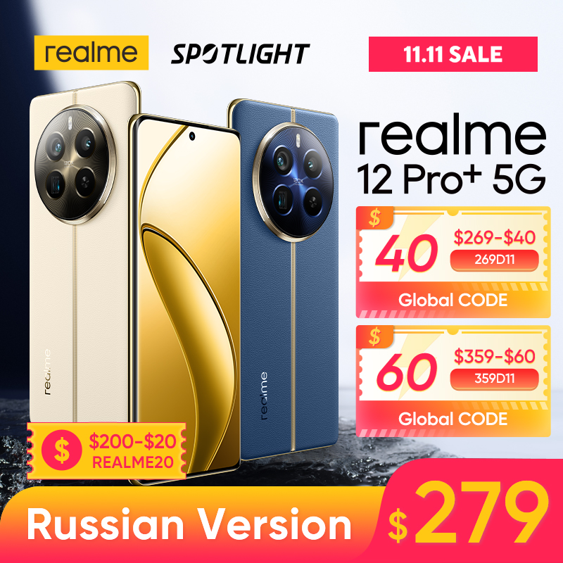 [World Premiere] realme 12 Pro Plus 5G Smartphone 64MP Periscope Portrait Camera 50MP Sony IMX890 OIS Camera Snapdragon 7s Gen 2