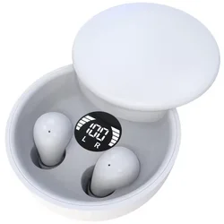 Bluetooth 5.4 Wireless Invisible Earbuds with Sliding Cover and Enhanced Bass Sound Quality (WHITE)