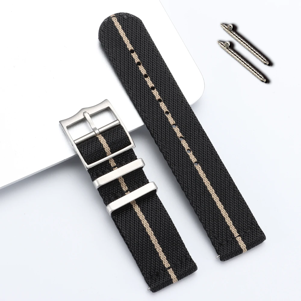 Versatile Quick Release Nylon Sailcloth Watch Strap - Canvas Fabric Bracelet (20mm, 22mm)