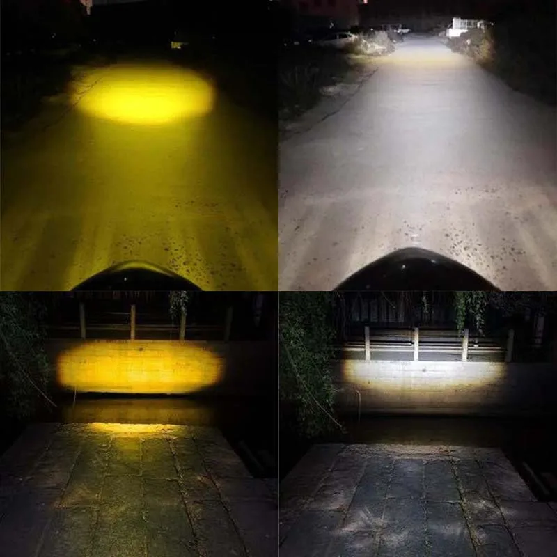 Motorcycle LED Headlight Universal H4 Led Motorcycle LED Headlight CSP Lens ATV Scooter Driving Lamp Dual Color Hi Lo Beam Fog Lamp Moto Accessories 12V