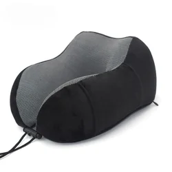 Deluxe U - Shaped Travel Neck Pillow for Ultimate Comfort and Support (Black)