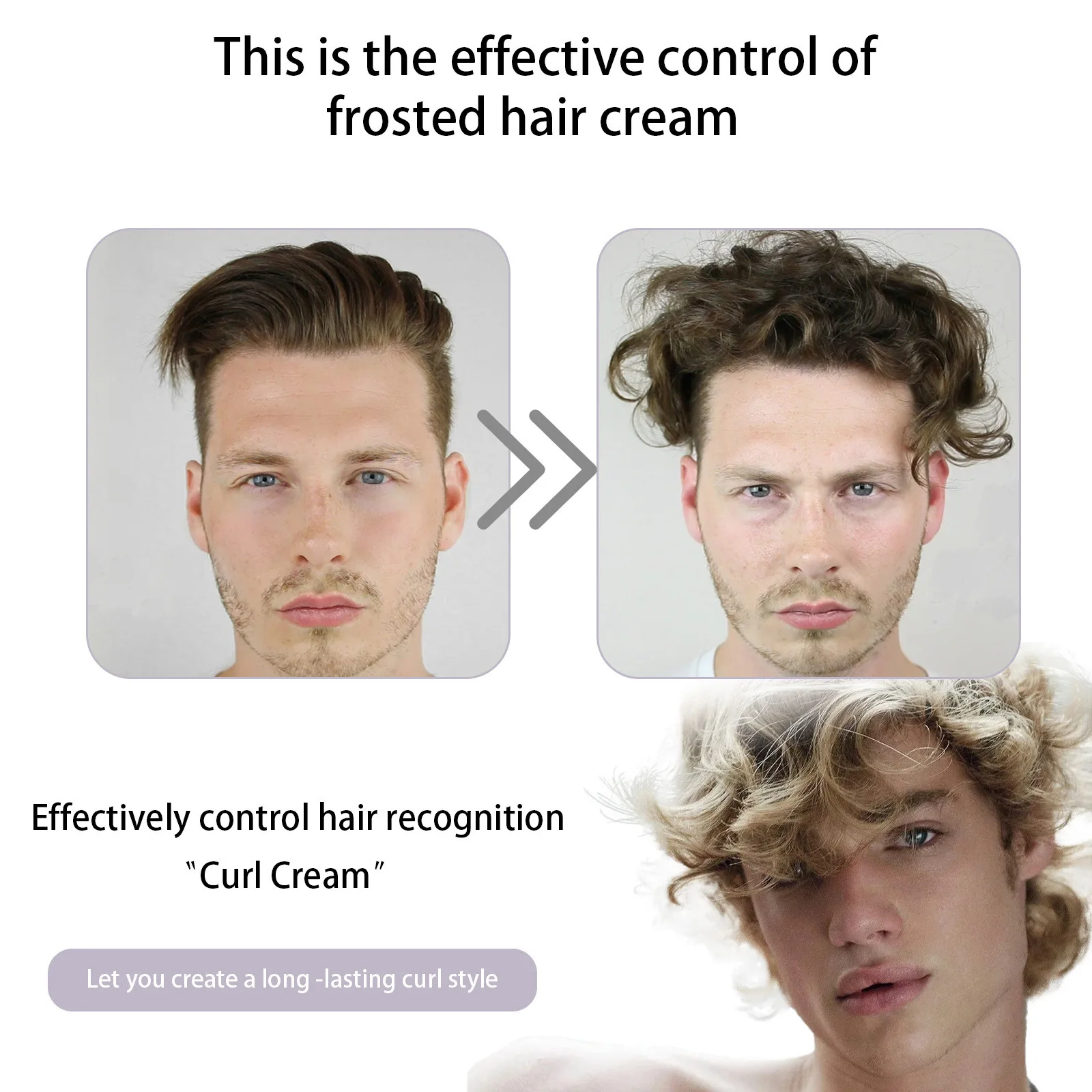 Hair Curling Cream Styling Wavy Wigs Hydrating Prevent Dryness Frizz Control Sculpting Enhance Boost Elastin Curl Defining Cream