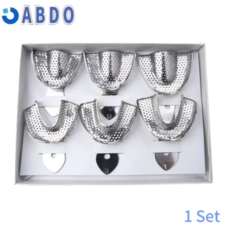 

Dental 1 Set Lab Equipment Upper Lower Stainless Steel Impression Trays Autoclavable Teeth Tray Teeth Holder Tools L M S Dentist