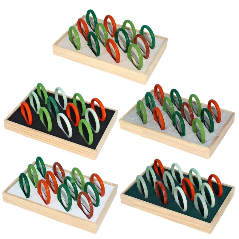 

Stylish Bracelet Jewelry Tray Portable Bangles Storage Stand Holder HXBA