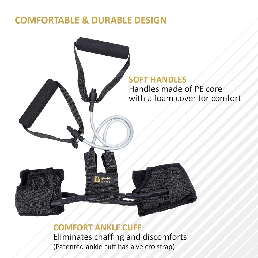 15 lbs All-in-one Fitness Band, Full Body Exercise Band for Home Exercise or Training on-The-go, Multi-Purpose use for Strength,