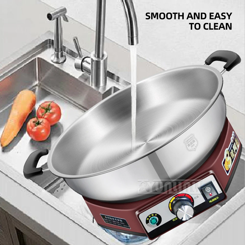 40cm Stainless Steel Cooking Pot Multifunction Non Stick Electric Frying Pan  Kitchen Cooking Tool 5