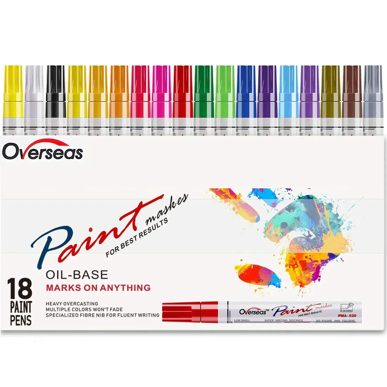 

Маркеры для рисования на масляной основе, 18 цветов, водонепроницаемые маркеры, Перманентная краска для ткани, Быстросохнущий маркер для творчества