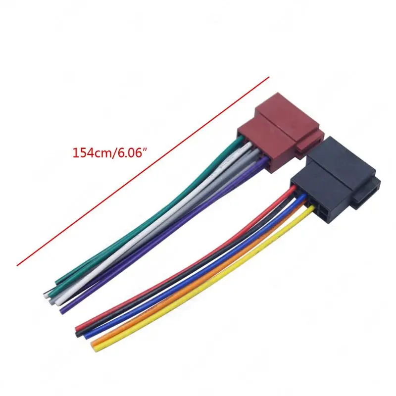 2Pcs Universal Car Radio Wiring Harness Plug Cable Auto Stereo Adapter Wiring Connector Equipment J60F