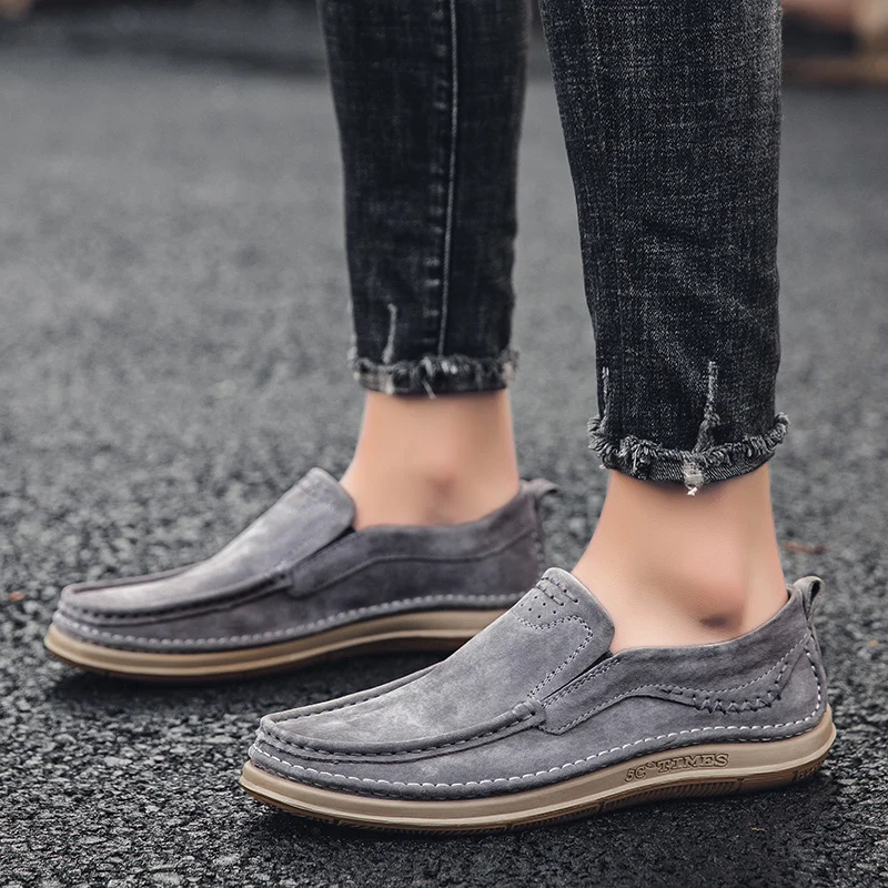 

Genuine Leather Shoes Men outdoor Casual Lightweight Loafers slip on Dress Business fashion Winter Fashion Oxfords Shoes men