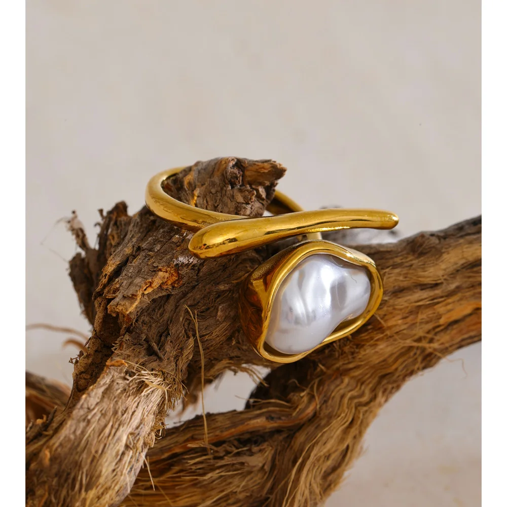 Yhpup Ring with Simulated Pearls for Women