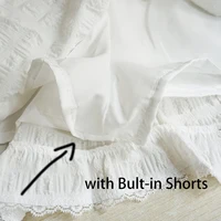 Balletcore Ruffled Mini Skirt with Lace Trim Low Rise Tiered White Skirt Summer Women TeenGirl Y2K Goth Outfit - Image 6