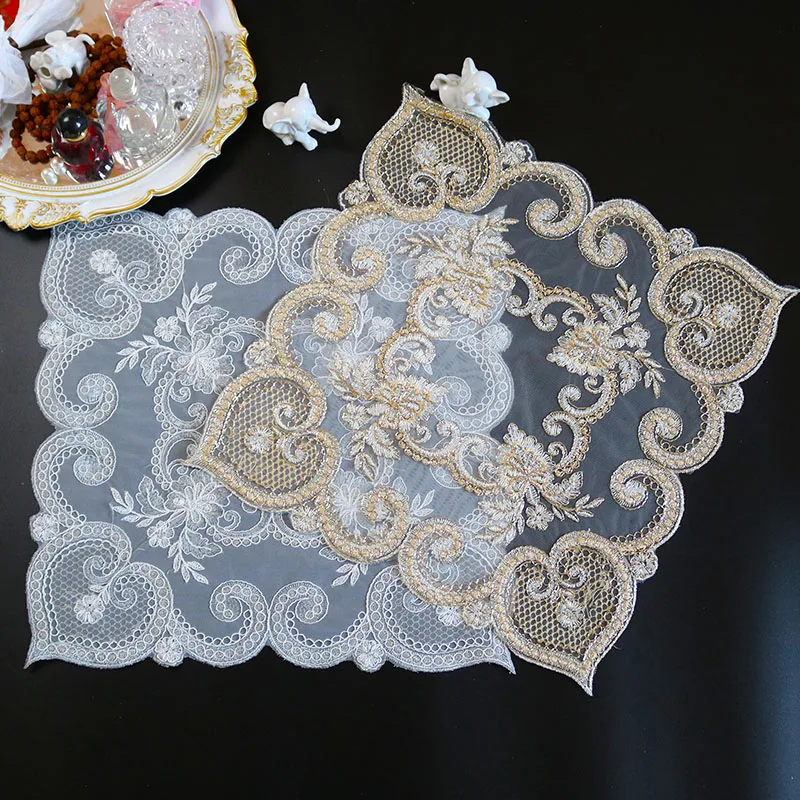 

HOT mesh flowers Embroidery table cloth cover wedding tablecloth party dining kitchen Christmas Table decoration and accessories