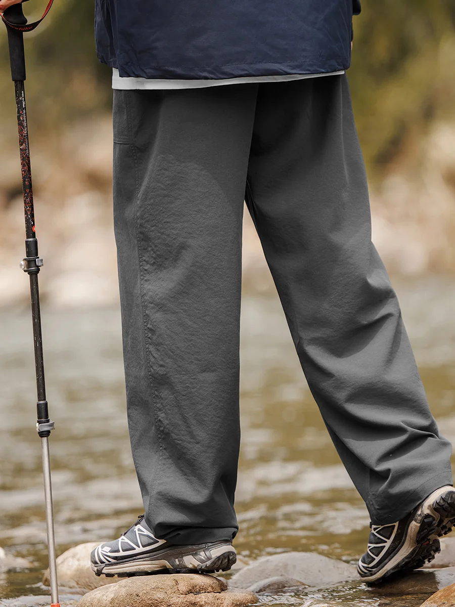 

Japanese spring and summer boys' solid color loose trousers, straight light outdoor functional trousers