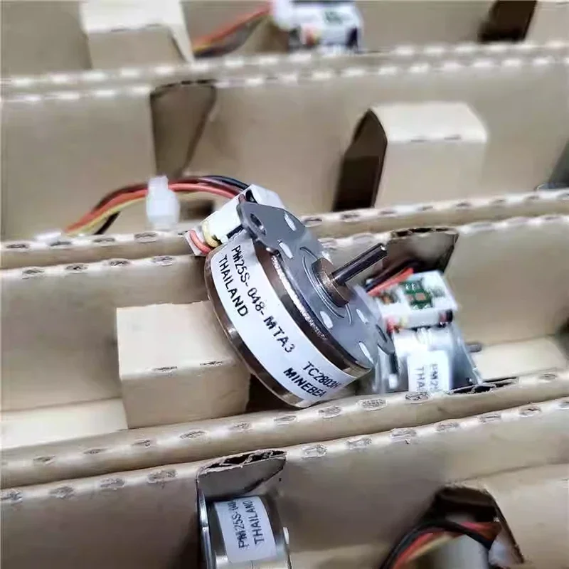 Minebea PM25S-048 Mini 25mm Round Thin Stepper Motor Micro 2-Phase 4-Wire Stepping Motor 7.5 Degree 2mm Shaft DIY Printer stepper motor