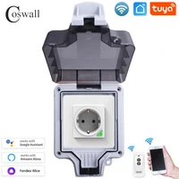 Coswall IP66 Waterproof EU Socket Tuya WIFI / Zigbee Timer Switch Programmable With Power Monitoring Function White - Image 2