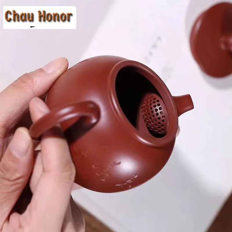 200ml Yixing Handmade Purple Clay Teapots Ball Shaped Infuser Tea Pot Beauty Kettle Customized Zisha Tea Set Dahongpao Authentic
