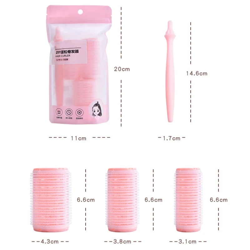 3+1 Strong Hold Control Curling Tool Set PP Nylon Rollers Hair Curler Hairdressing Curly Hairstyle Styling Tool DIY Health