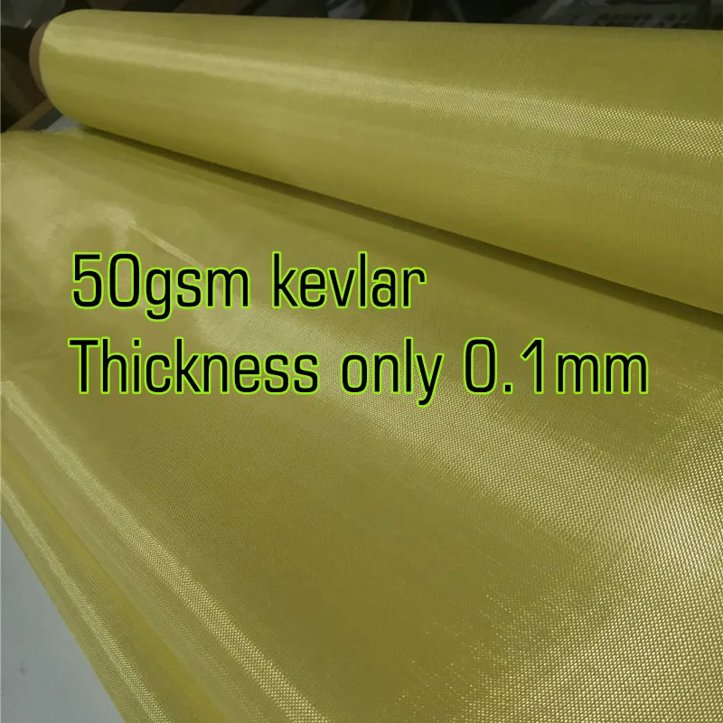 Ultra-thin 50gsm 200D Kevlar fiber Fabric Aramid Cloth 40"/100cm width thickness 0.1mm