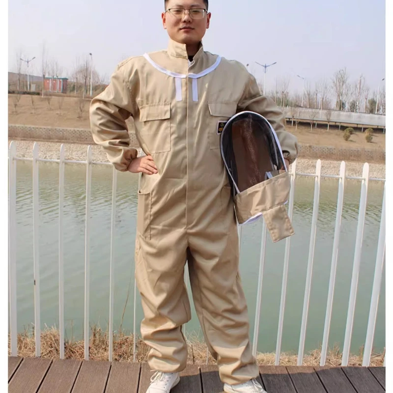 카키색 양봉복 - 양봉가 의류 장비 꿀벌 작업복 양봉 의상 정원 용품 도구