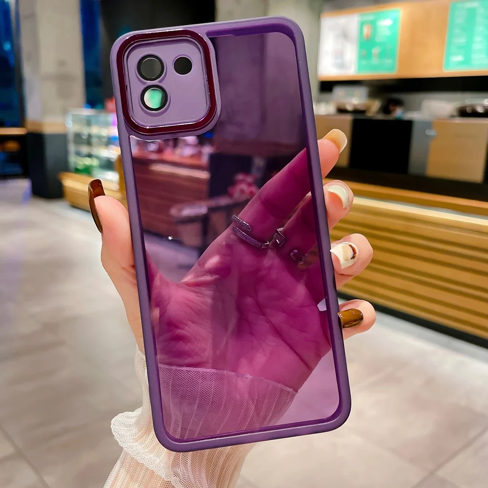 Custodia Per Telefono Per Samsung Galaxy A03 Core A10 A50 A20 A30 A30S M32 A10S A20S Trasparente Con Protezione Per Fotocamera Flim Carcasa